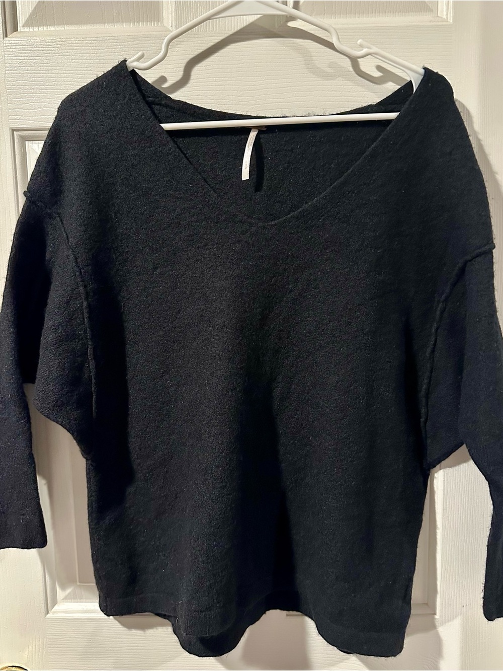 Free People V-neck Black Wool / Yak / Nylon / Spandex Sweater - Women’s Small